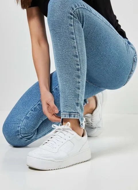 calça skinny jeans de cintura alta calça skinny jeans de cintura alta