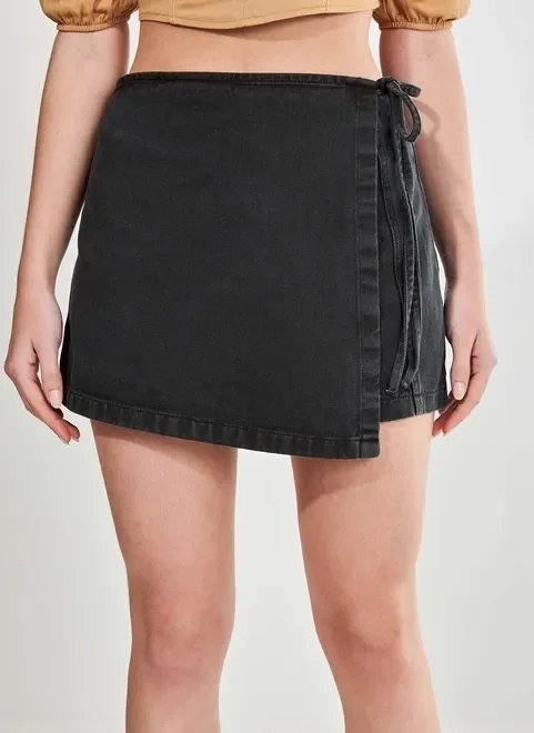 short saia preto de sarja short saia preto de sarja