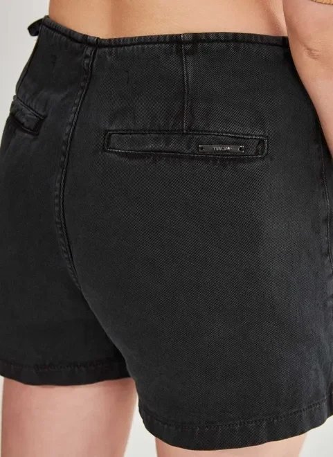 short saia preto de sarja short saia preto de sarja