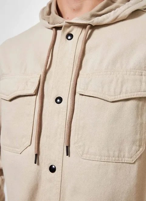 jaqueta de sarja clara com capuz jaqueta de sarja clara com capuz