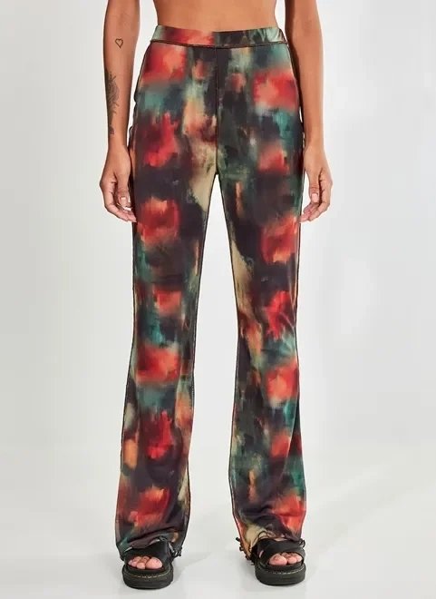 calça flare com tule marble tie dye calça flare com tule marble tie dye