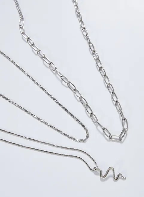 kit colares prateados pingente de cobra kit colares prateados pingente de cobra