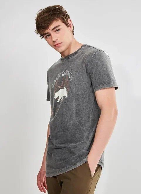 camiseta manga curta marmorizada urso california camiseta manga curta marmorizada urso california