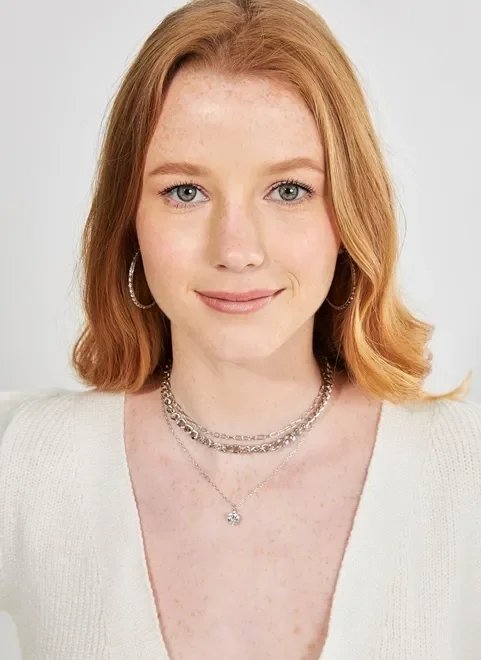 kit colares prateados com brilho de coração kit colares prateados com brilho de coração