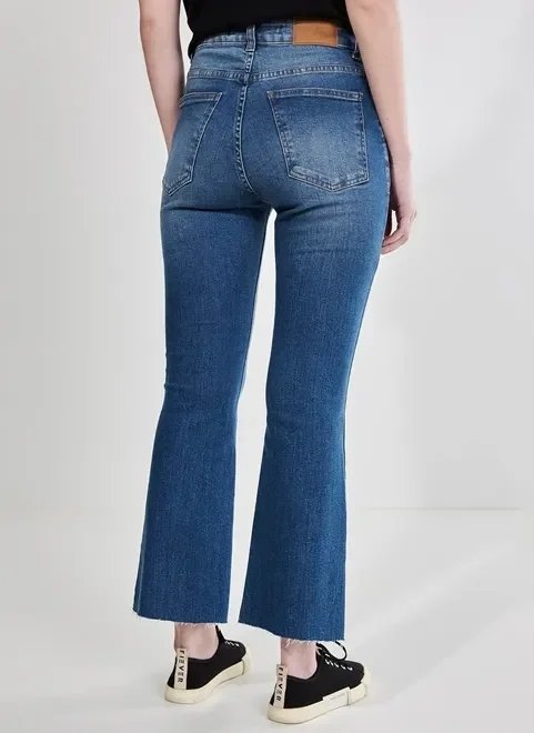 calça jeans flare barra cortada calça jeans flare barra cortada
