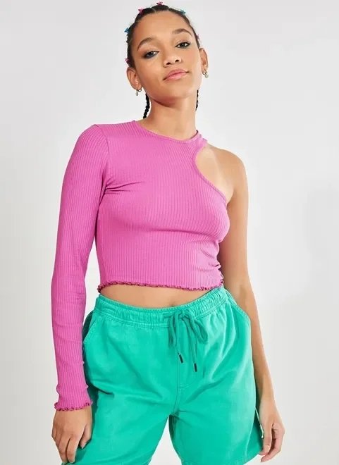 blusa manga única rosa chromacore blusa manga única rosa chromacore