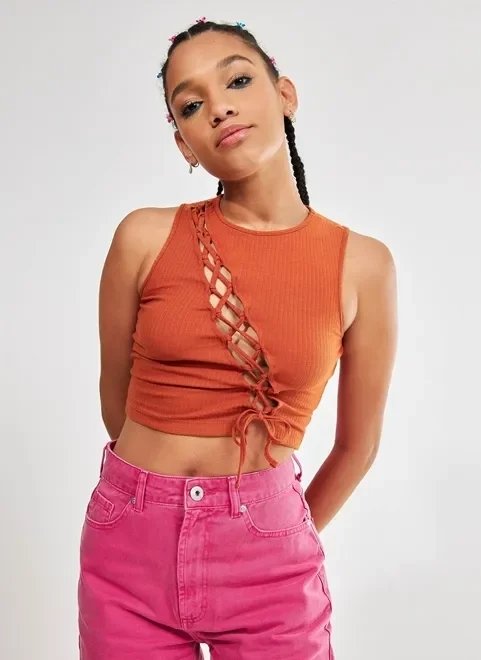 cropped com amarração laranja chromacore cropped com amarração laranja chromacore