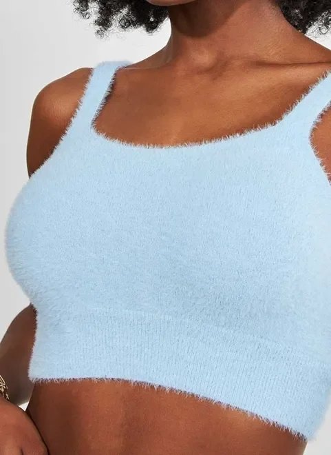 top de pelinhos azul claro top de pelinhos azul claro