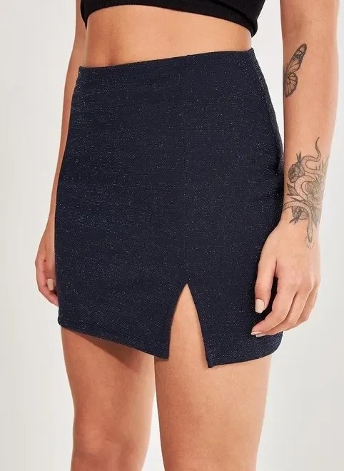 saia brilhosa azul marinho saia brilhosa azul marinho