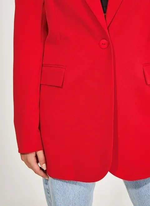 blazer alongado vermelho blazer alongado vermelho