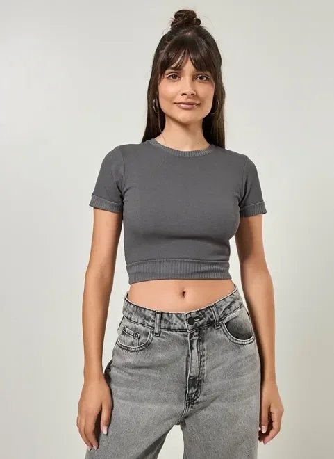 blusa cropped canelada blusa cropped canelada