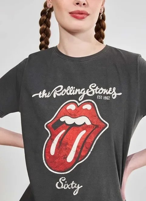 camiseta preta lavada rolling stones camiseta preta lavada rolling stones