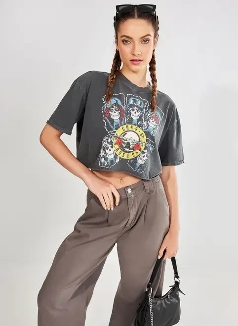 camiseta cropped guns n' roses camiseta cropped guns n' roses