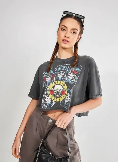 camiseta cropped guns n' roses camiseta cropped guns n' roses