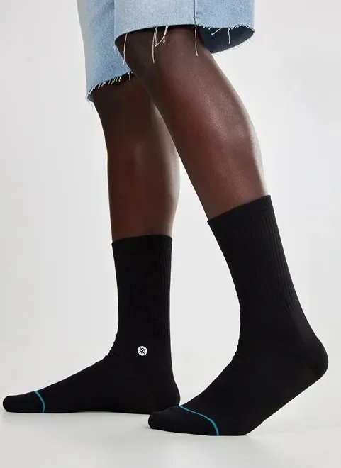 meia stance preta de cano médio meia stance preta de cano médio