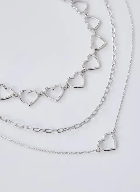 kit 3 colares chocker corações kit 3 colares chocker corações