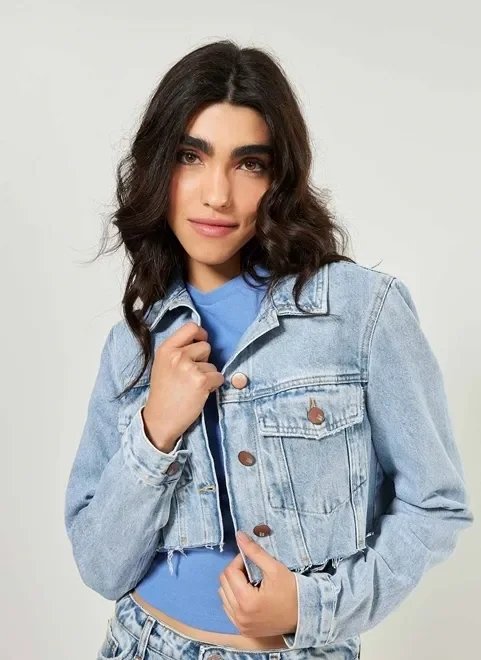 jaqueta jeans cropped jaqueta jeans cropped