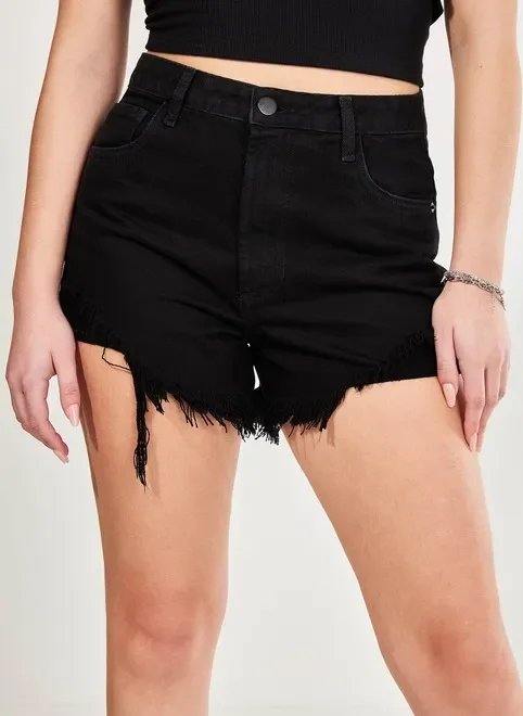 short de sarja preto desfiado short de sarja preto desfiado