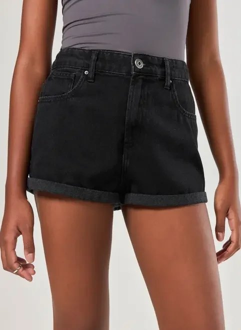 short jeans mom cintura com elástico short jeans mom cintura com elástico
