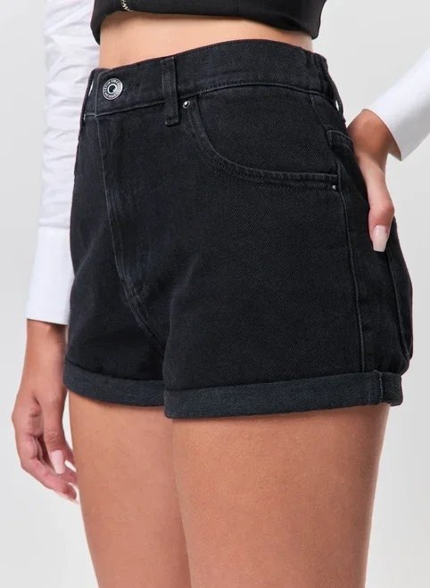 short jeans mom cintura com elástico short jeans mom cintura com elástico