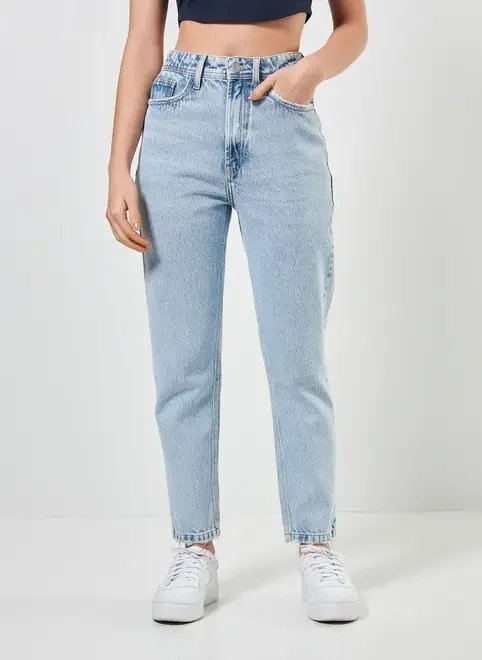 calça mom jeans clara de cintura alta calça mom jeans clara de cintura alta