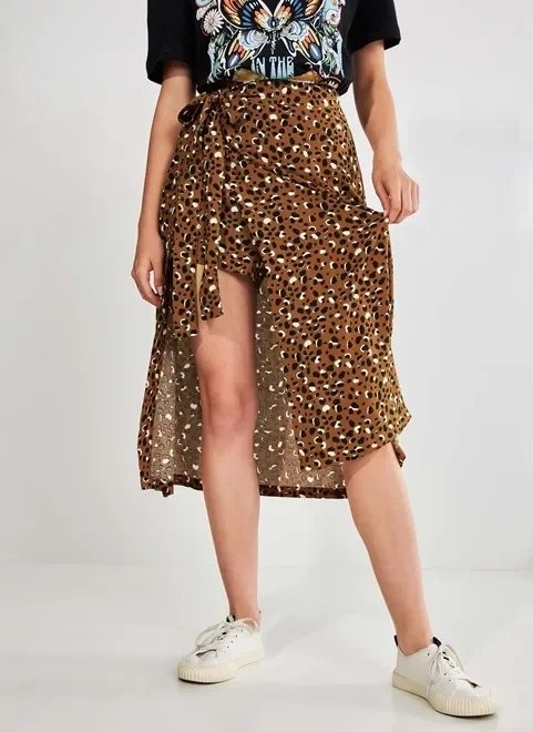 saia midi de oncinha com short saia midi de oncinha com short