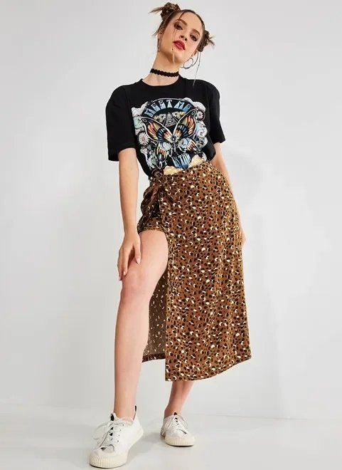 saia midi de oncinha com short saia midi de oncinha com short