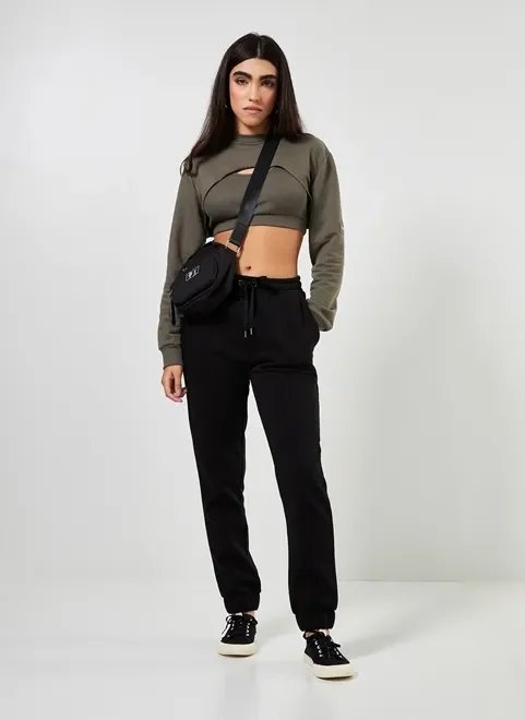 calça de moletom preta jogger calça de moletom preta jogger