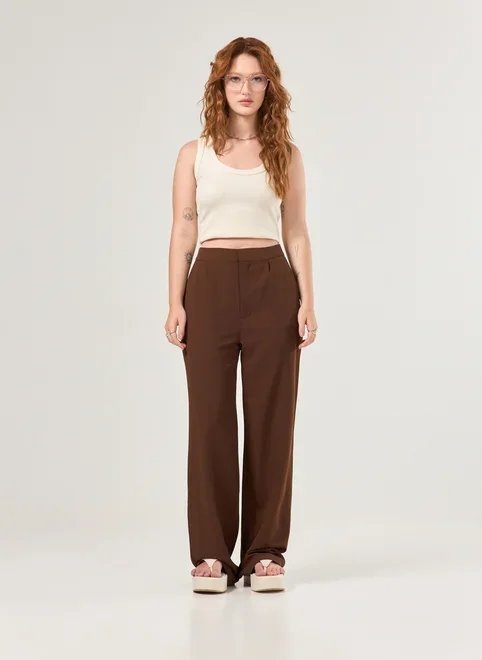 calça reta de alfaiataria calça reta de alfaiataria