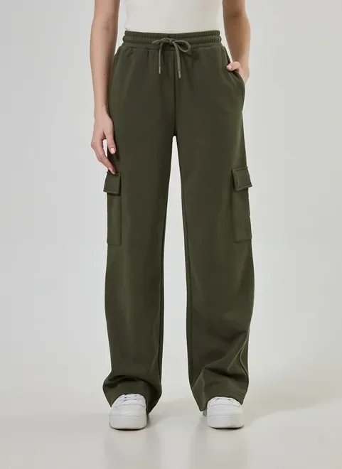 calça de moletom reta cargo calça de moletom reta cargo