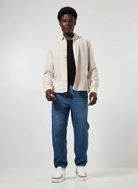 camisa de manga longa com linho camisa de manga longa com linho