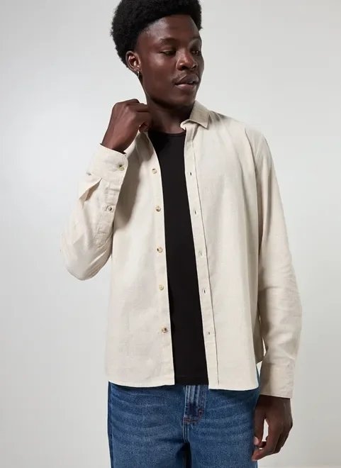 camisa de manga longa com linho camisa de manga longa com linho