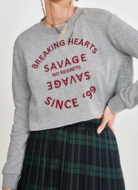 moletom cropped mescla com bordado moletom cropped mescla com bordado