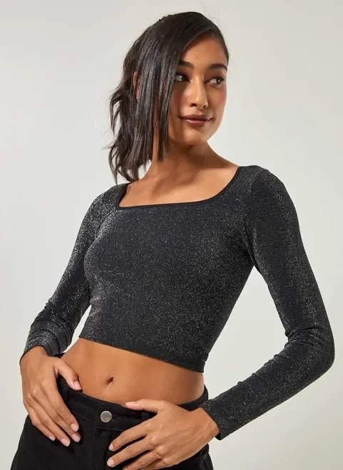 blusa cropped seamless com brilho blusa cropped seamless com brilho