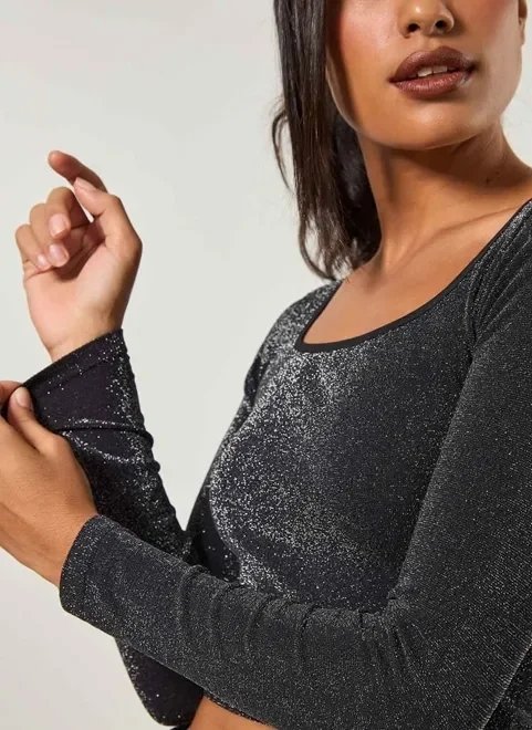 blusa cropped seamless com brilho blusa cropped seamless com brilho