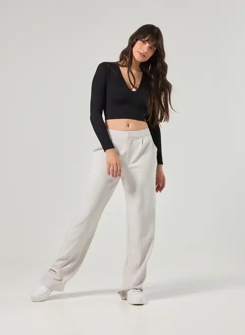 blusa manga longa seamless decote v blusa manga longa seamless decote v