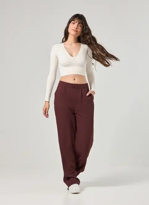 blusa manga longa seamless decote v blusa manga longa seamless decote v