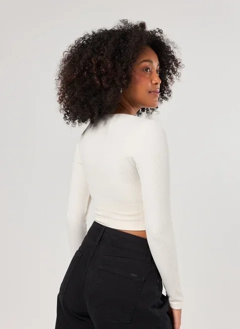 blusa manga longa seamless decote v blusa manga longa seamless decote v