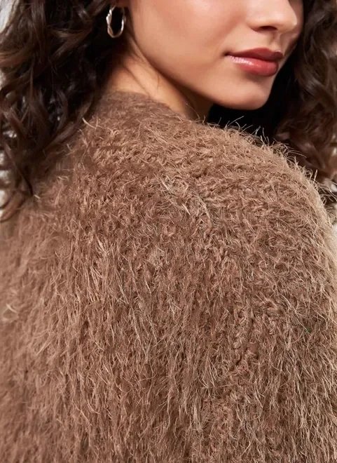 cardigan de pelinho marrom cardigan de pelinho marrom