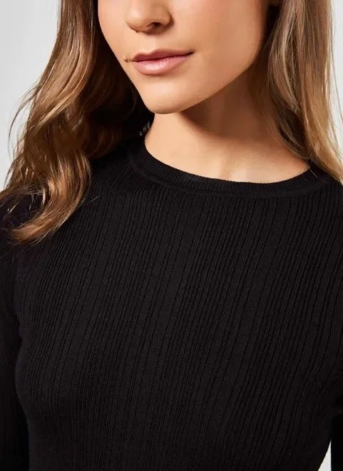 blusa de manga longa em retilínea blusa de manga longa em retilínea