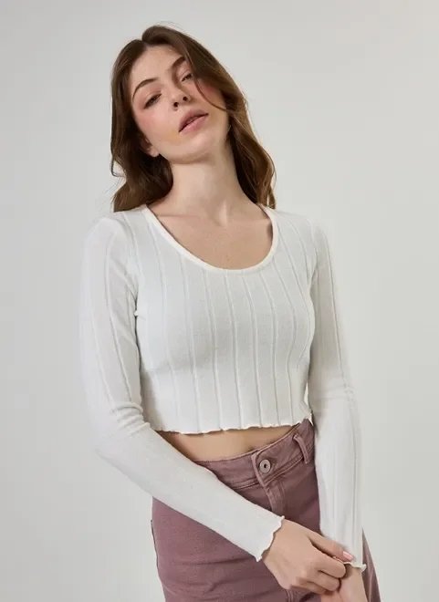 blusa cropped de manga longa blusa cropped de manga longa