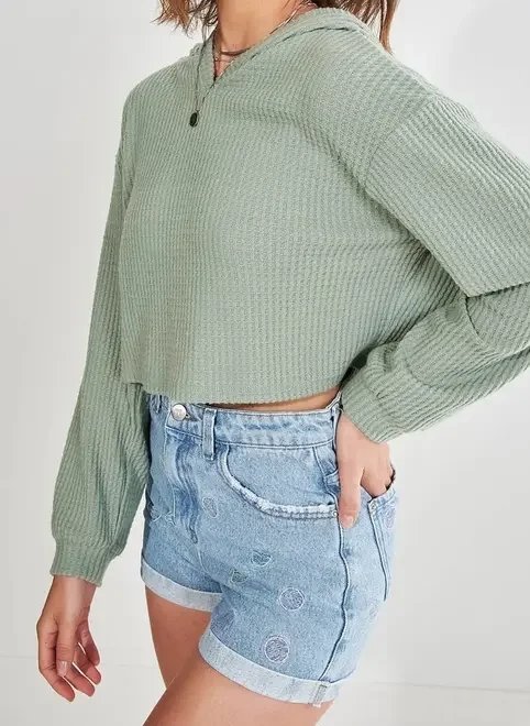 blusa texturizada com capuz blusa texturizada com capuz