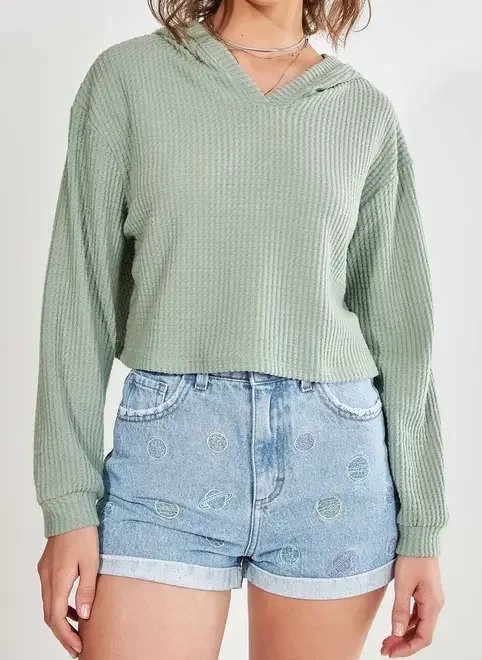 blusa texturizada com capuz blusa texturizada com capuz