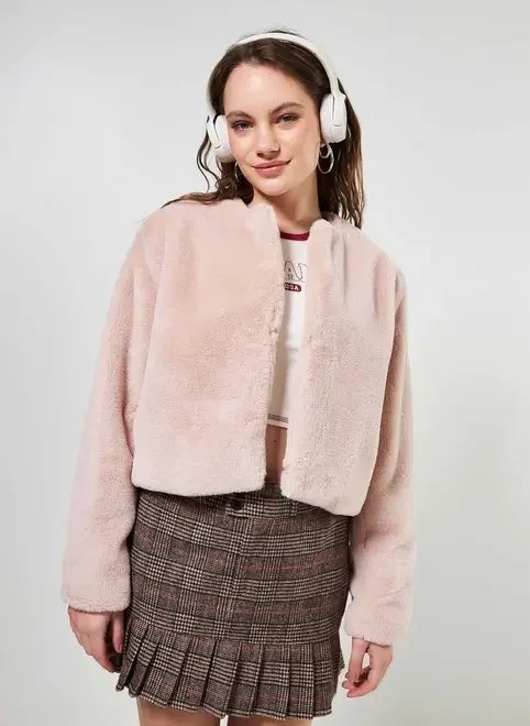 casaco de pelucia rosê casaco de pelucia rosê