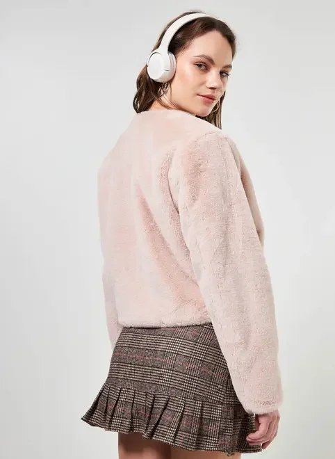 casaco de pelucia rosê casaco de pelucia rosê