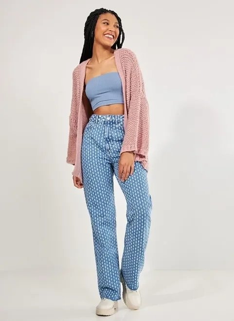 cardigan estilo kimono de retilínea rosé cardigan estilo kimono de retilínea rosé