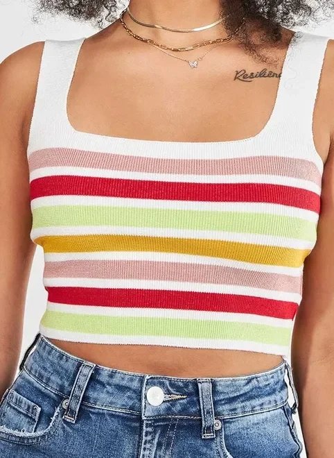 cropped em retilínea listrada cropped em retilínea listrada