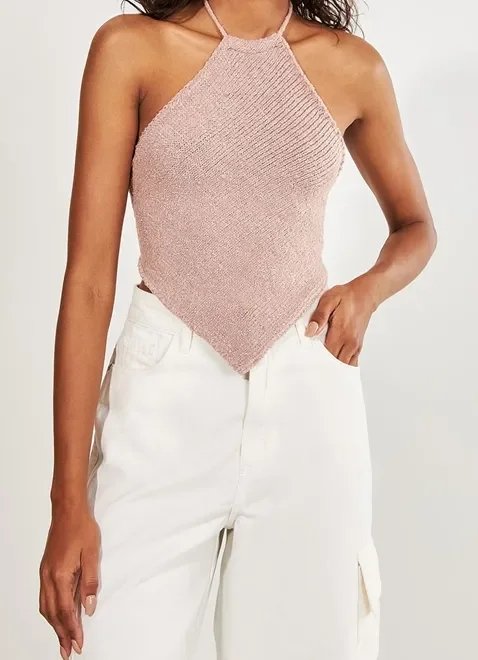 blusa frente única em retilínea rosé blusa frente única em retilínea rosé