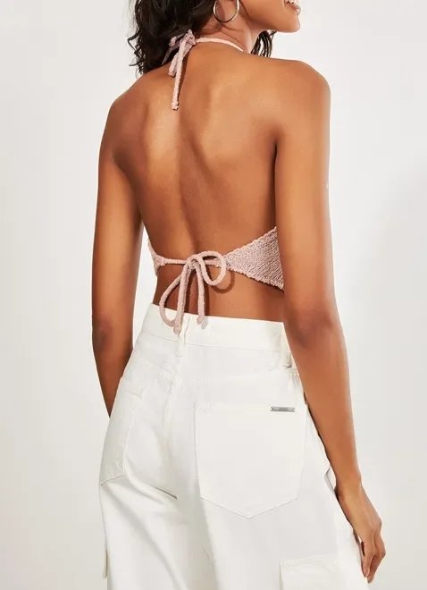 blusa frente única em retilínea rosé blusa frente única em retilínea rosé