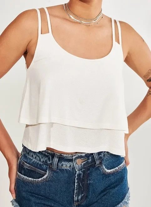 regata cropped camadas off-white regata cropped camadas off-white